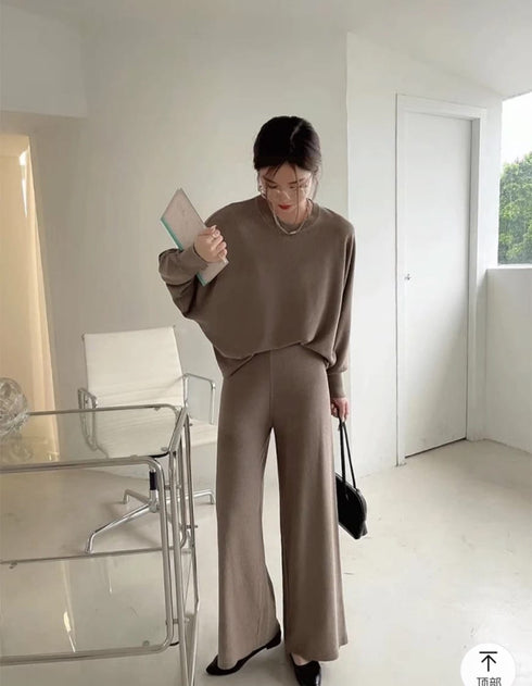 Oversized Long Sleeve Two Piece Set